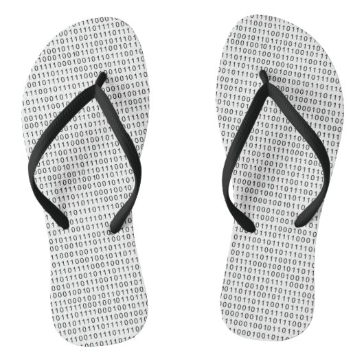 Tongs Bandes de code binaire noir et blanc (Semelle)