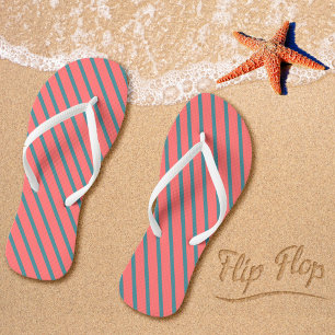 Tongs Bandes diagonales de corail