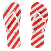 Tongs Bandes diagonales rouges et blanches (Semelle)