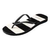 Tongs Bandes noires et blanches classiques avec nom (Incliné)