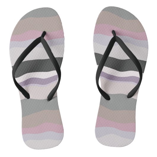 Tongs Bandes ondulées roses et violettes (Semelle)