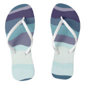 Tongs Bandes ondulées violettes et turquoise (Semelle)