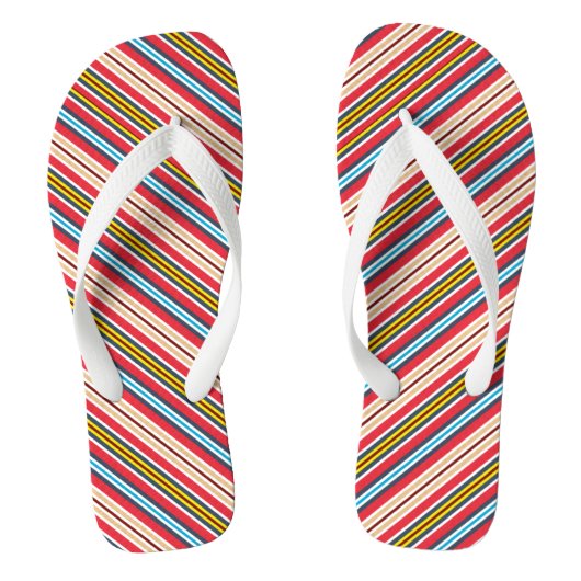 Tongs Bandes Plaid Multicolores Motif-57666 (Semelle)