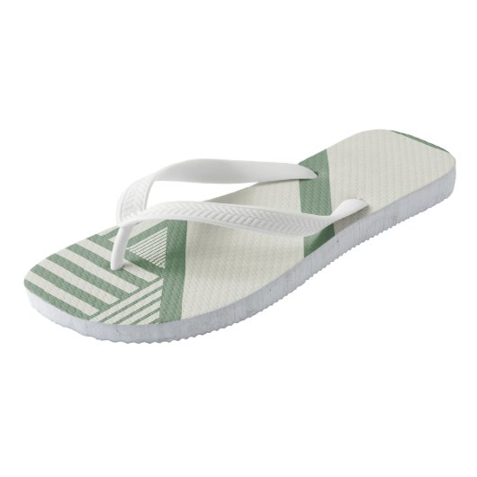 Tongs Bandes triangulaires en vert (Incliné)