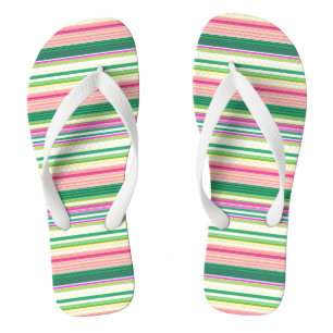 Tongs Bandes vert rose pâle