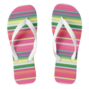 Tongs Bandes vert rose pâle