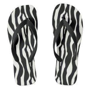 Tongs Bandes zébrées - Noir et Blanc