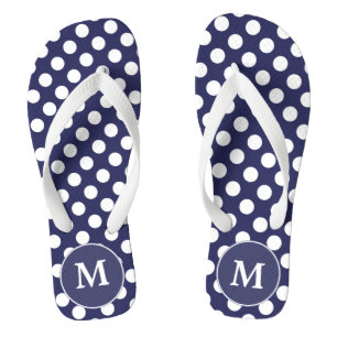 Tongs Bascules décorées d'un monogramme à pois de ble