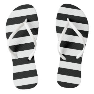 Tongs Bascules électroniques rayées noires et blanches