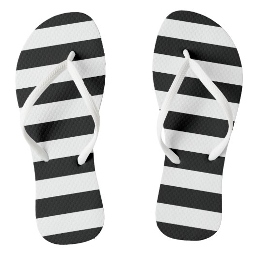 Tongs Bascules électroniques rayées noires et blanches (Semelle)