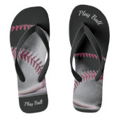 Tongs Baseball Rouge Noir et Blanc (Semelle)