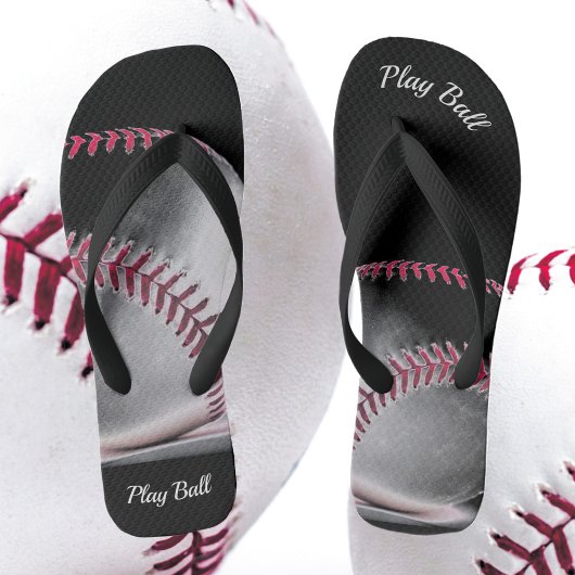 Tongs Baseball Rouge Noir et Blanc