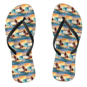 Tongs Basset Hound Beach Surf Peinture