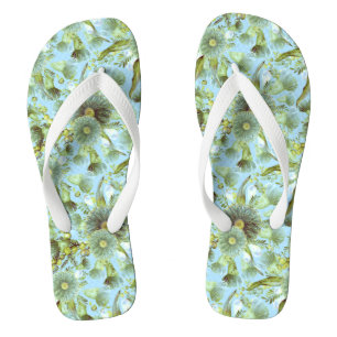 Tongs Bataille bleue vintage et Eucalyptus