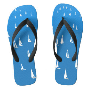 Tongs Bateaux à voile en mer bleu profond - Régate Voili