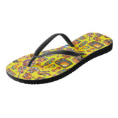 Tongs Battez Retro Patternx4 B Jaune BG (Incliné)