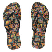 Tongs Battez Retro Patternx4 Black BG (Semelle)