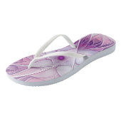 Tongs Belle Fleur rose moderne Fractal Art Abstrait (Incliné)