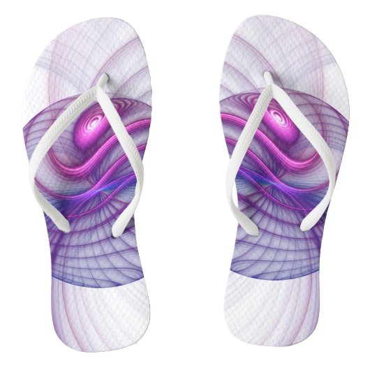 Tongs Belle Swing Moderne Art Fractal Abstrait Rose (Semelle)