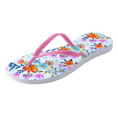 Tongs Belles Fleurs Et Motif Feuille (Incliné)