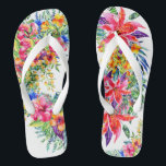 Tongs Belles fleurs tropicales en fleurs Flip Flops<br><div class="desc">'Ça ressemble à des vacances tropicales ou à un mariage de plage pour moi ! Comparez-les à Designer Flip Flops à un prix beaucoup plus élevé, et ici vous avez une déclaration audacieuse qui dit que vous avez du style et savez comment le montrer. Je posterai une grande variété au...</div>