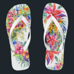 Tongs Belles fleurs tropicales en fleurs Flip Flops<br><div class="desc">'Ça ressemble à des vacances tropicales ou à un mariage de plage pour moi ! Comparez-les à Designer Flip Flops à un prix beaucoup plus élevé, et ici vous avez une déclaration audacieuse qui dit que vous avez du style et savez comment le montrer. Je posterai une grande variété au...</div>