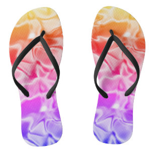 Tongs Belles rayures arc-en-ciel brillantes Couleurs néo