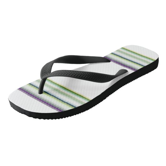 Tongs Belles rayures blanches modernes (Incliné)