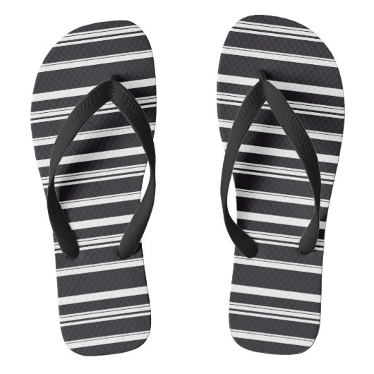 Tongs Belles rayures blanches noires (Semelle)