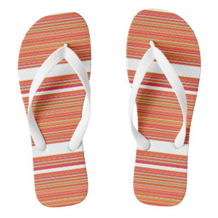 Tongs Belles rayures colorées orange