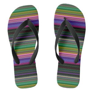 Tongs Belles rayures colorées rétro
