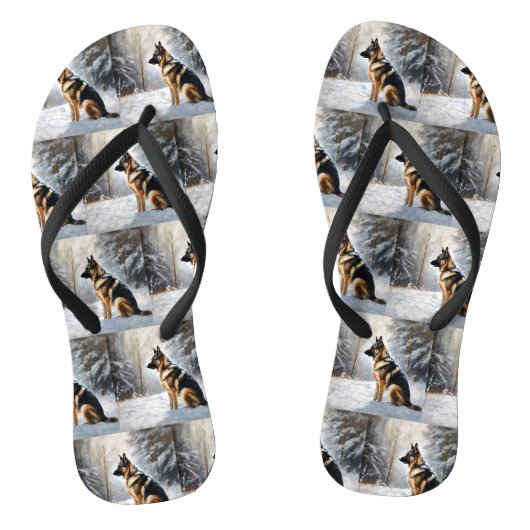 Tongs Berger Allemand Laisser Neige Noël (Semelle)