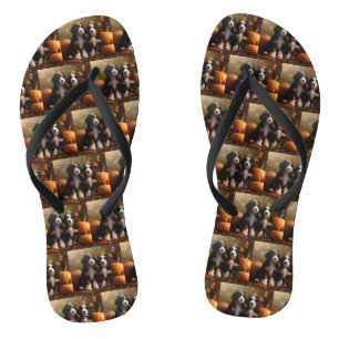 Tongs Bernedoodle Chiot Automne Citrouille de plaisir