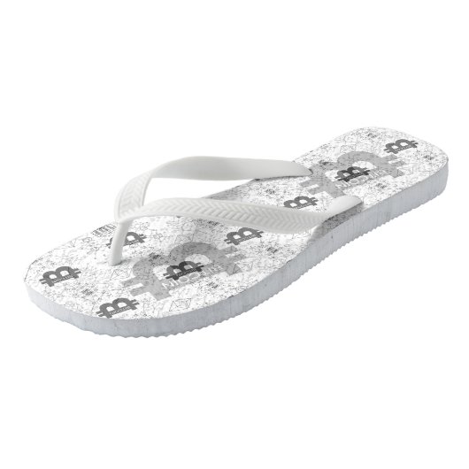 Tongs Bitcoin Digital Cryptomonnaie Money Design (Incliné)