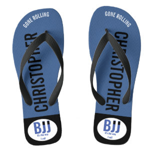 Tongs BJJ Blue Belt Gone Rolling Ajouter Votre Nom Jiu J