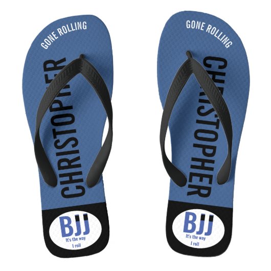 Tongs BJJ Blue Belt Gone Rolling Ajouter Votre Nom Jiu J (Semelle)