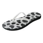 Tongs Black and white cow spots pattern fur texture (Incliné)