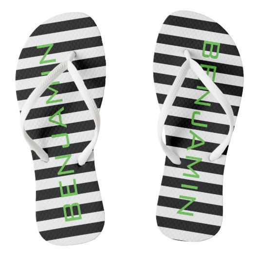 Tongs Black and White Striped (Semelle)