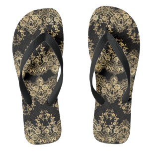 Tongs Black & Gold Victorian