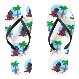 Tongs Black Labrador Fille Vacances Été Flip Flops