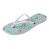 Tongs Black & Red Love Heart Flip Flops (Incliné)