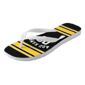 Tongs Black Sports Jersey Nom personnalisé Numéro (Incliné)
