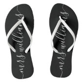 Tongs Black & White Mme Bride Mariage (Semelle)