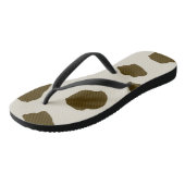 TONGS BLANC DE LA PEAU DE VACHE (Incliné)