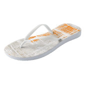 Tongs Blanc gris orange abstrait (Incliné)