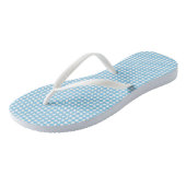 Tongs Blanc sur Bébé Bleu Petits Pois horizontaux (Incliné)