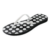 Tongs Blanc sur noir grand format Pois horizontaux (Incliné)