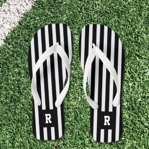 Tongs Blancs noirs Monogramme Référentiel Flip Flops