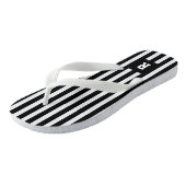Tongs Blancs noirs Monogramme Référentiel Flip Flops (Incliné)