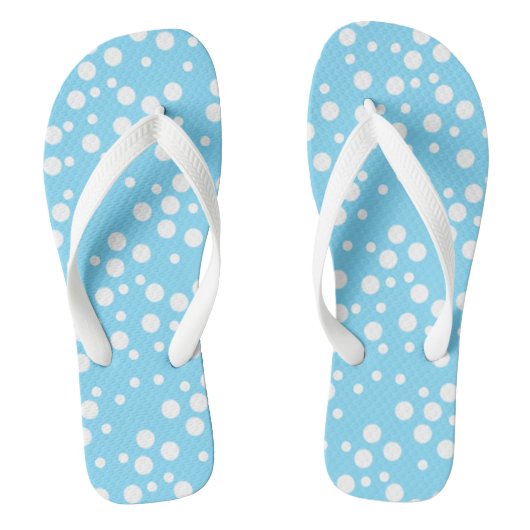 Tongs bleu clair à pois blancs d'aspect cool (Semelle)